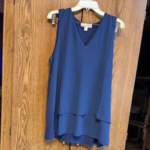 Michael Kors Royal Blue Layered V-Neck Sleeveless Camisole